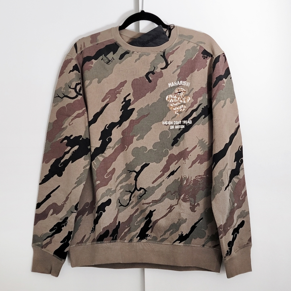 Maharishi Limited Edition Camo Adder Crew Sweat Sweatshirt - Size Medium